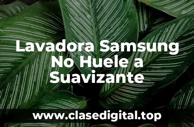 Lavadora Samsung No Huele a Suavizante