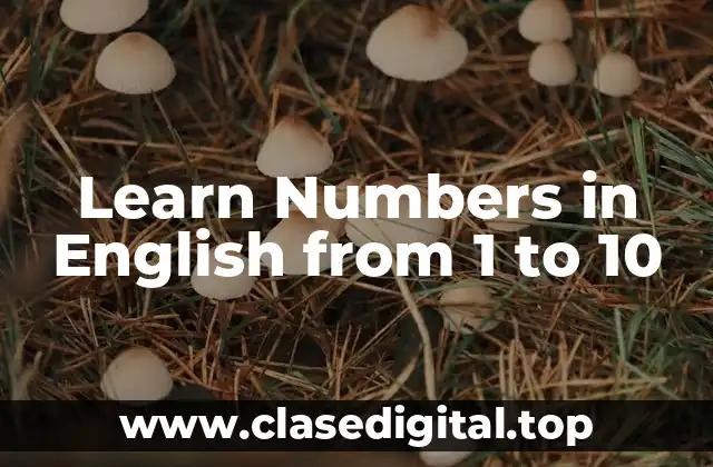 Learn Numbers in English from 1 to 10