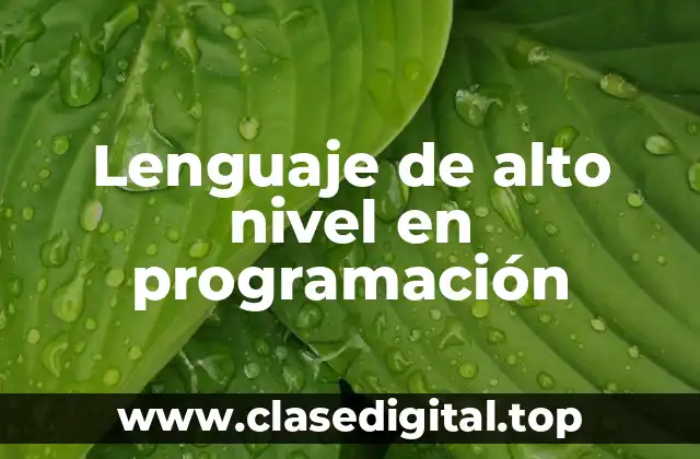 Lenguaje de alto nivel en programación