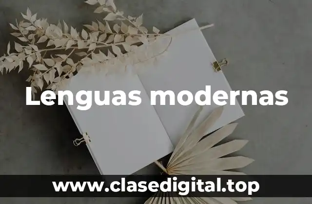 Lenguas modernas