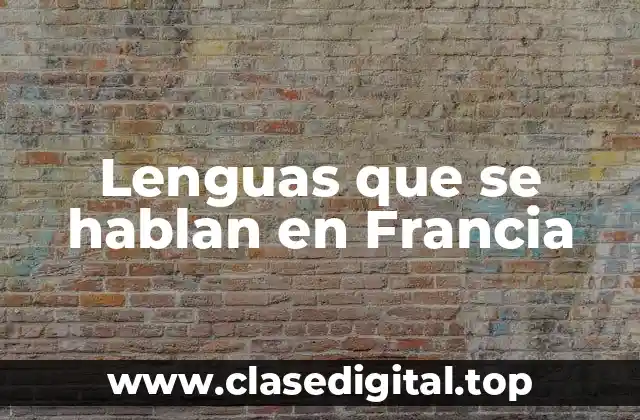 Lenguas que se hablan en Francia