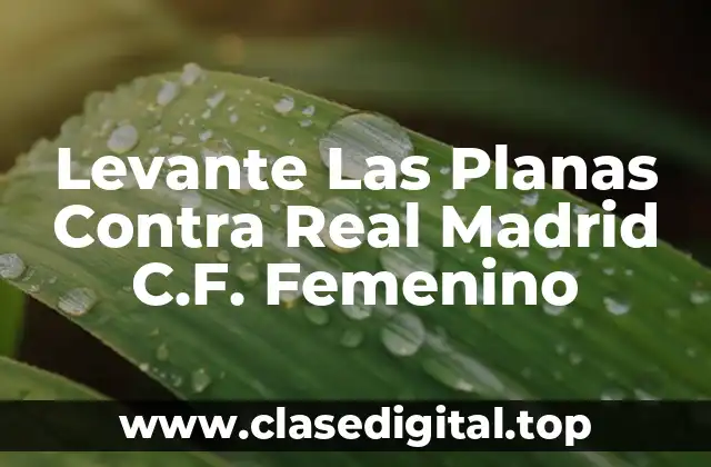 Levante Las Planas Contra Real Madrid C.F. Femenino