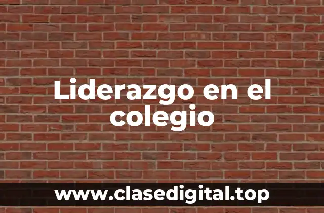 Ejemplos de liderazgo en el colegio