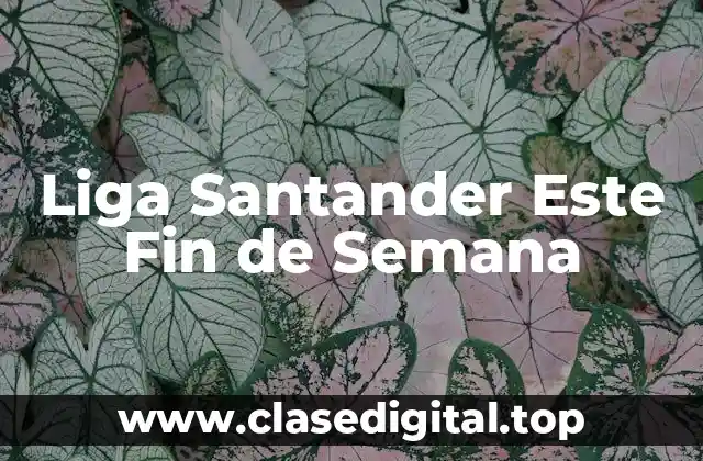 Liga Santander Este Fin de Semana