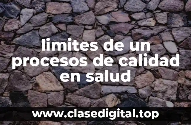 Ejemplos de límites de un proceso de calidad en salud