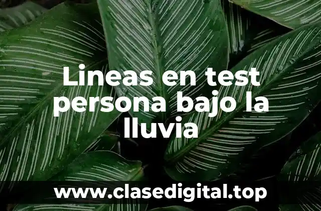Lineas en test persona bajo la lluvia