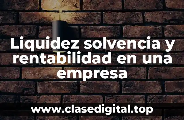 Liquidez solvencia y rentabilidad en una empresa