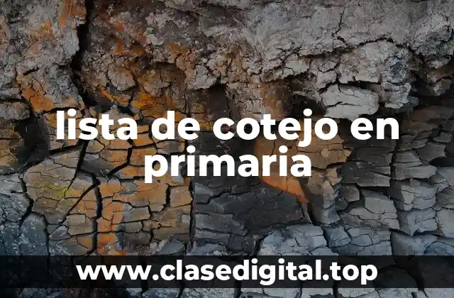 lista de cotejo en primaria