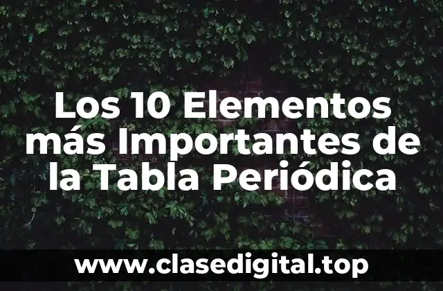 ¿Cuáles son los Elementos más Abundantes en la Naturaleza?