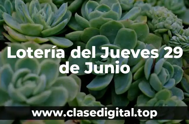 Lotería del Jueves 29 de Junio