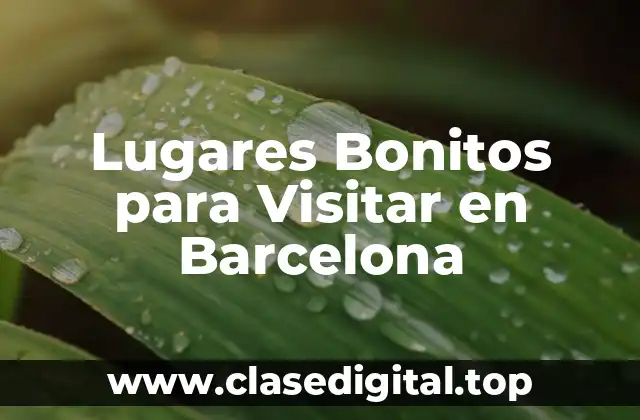 Lugares Bonitos para Visitar en Barcelona