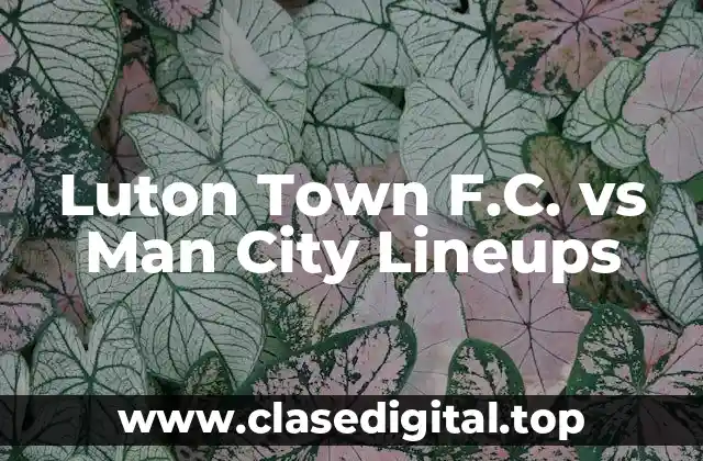 Luton Town F.C. vs Man City Lineups