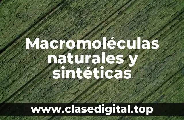 Macromoléculas naturales y sintéticas