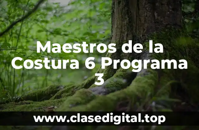 Maestros de la Costura 6 Programa 3