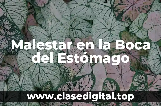 Malestar en la Boca del Estómago