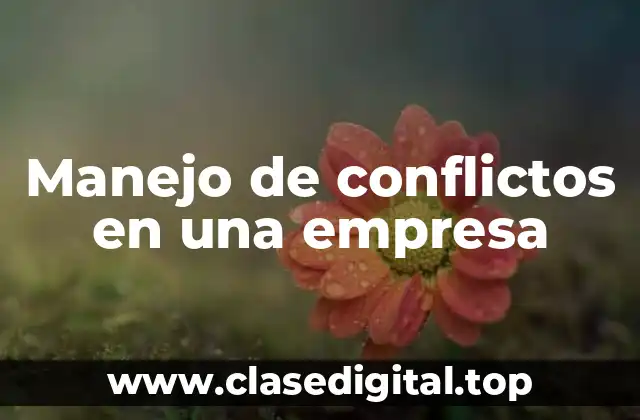 Ejemplos de manejo de conflictos en una empresa
