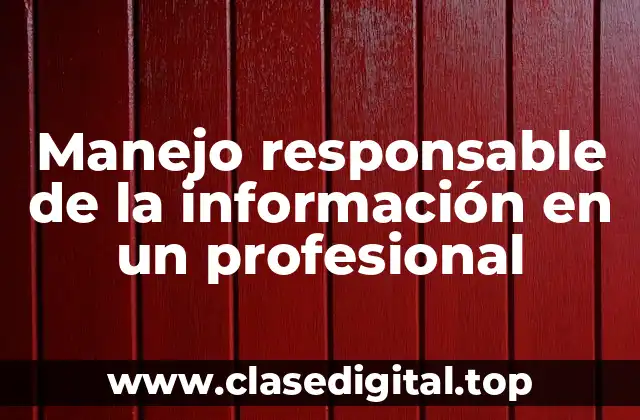 Manejo responsable de la información en un profesional