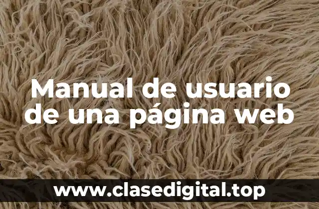 Manual de usuario de una página web