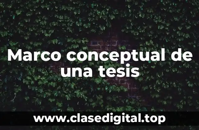 Marco conceptual de una tesis
