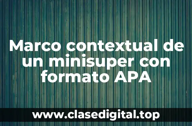 Ejemplos de marco contextual de un minisuper con formato APA