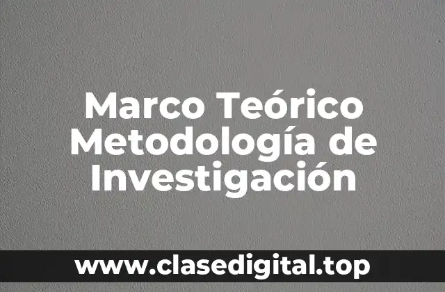 Marco Teórico Metodología de Investigación