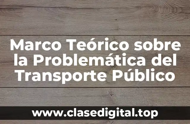 Marco Teórico sobre la Problemática del Transporte Público