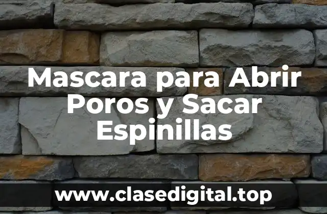 Mascara para Abrir Poros y Sacar Espinillas