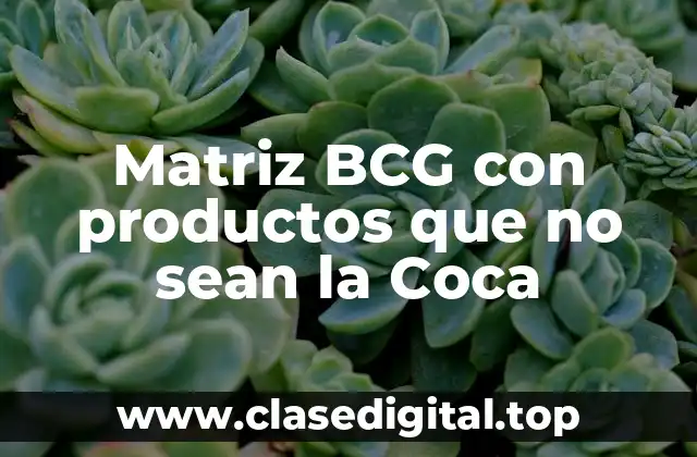 Matriz BCG con productos que no sean la Coca