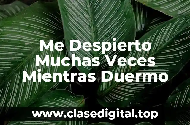 Me Despierto Muchas Veces Mientras Duermo