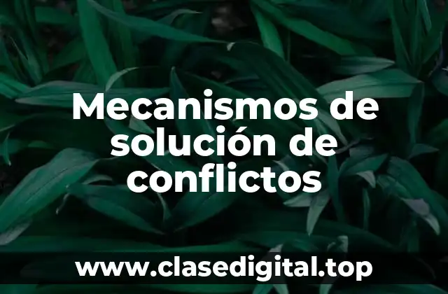 Mecanismos de solución de conflictos