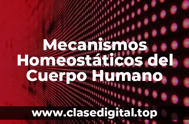 Mecanismos Homeostáticos del Cuerpo Humano