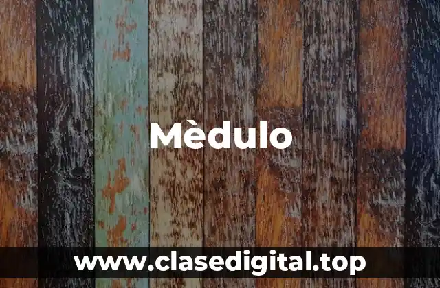 Ejemplos de Mèdulos