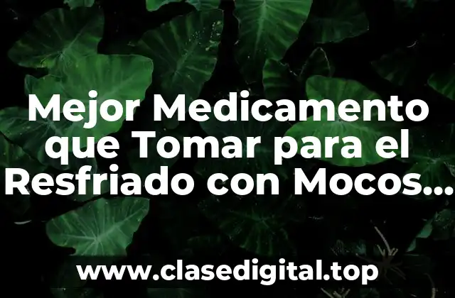 Mejor Medicamento que Tomar para el Resfriado con Mocos y Estornudos