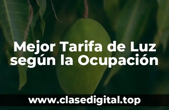 Mejor Tarifa de Luz según la Ocupación
