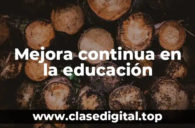 Mejora continua en la educación