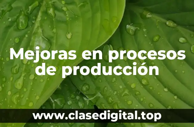 Ejemplos de mejoras en procesos de producción