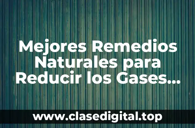 Mejores Remedios Naturales para Reducir los Gases Intestinales