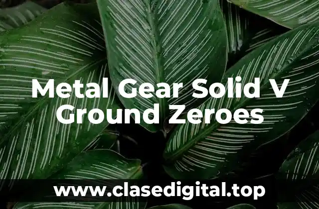 Metal Gear Solid V Ground Zeroes