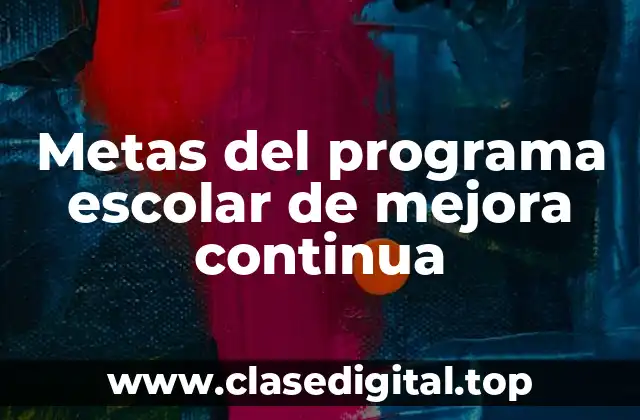 Metas del programa escolar de mejora continua
