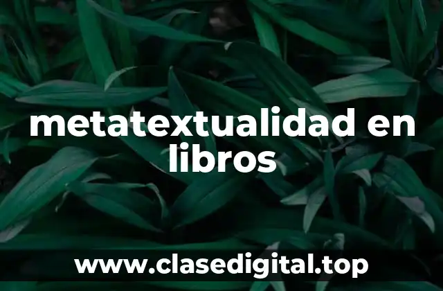 metatextualidad en libros