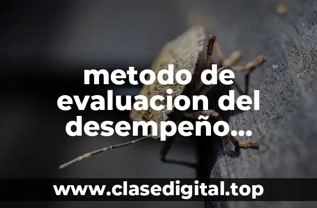 metodo de evaluacion del desempeño investigacion de campo