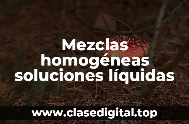 Mezclas homogéneas soluciones líquidas