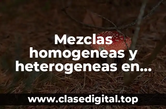Mezclas homogeneas y heterogeneas en casa