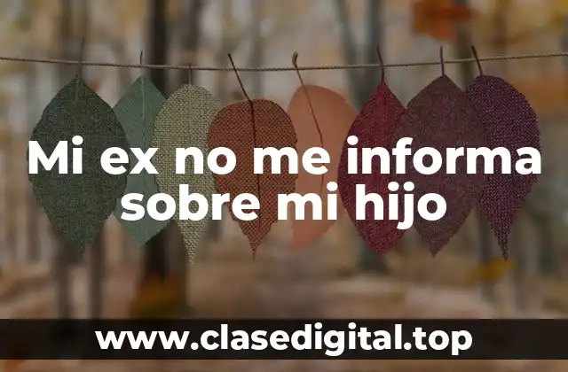 Razones por las que tu ex no te informa sobre tu hijo