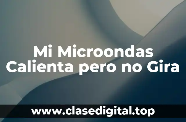 ¿Por qué mi Microondas Calienta pero no Gira?