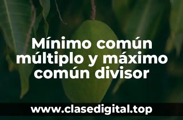 Ejemplos de Mínimo Común Múltiplo (MCM)