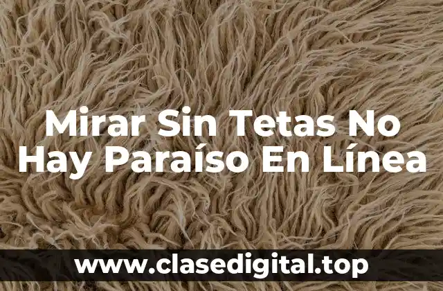 Mirar Sin Tetas No Hay Paraíso En Línea