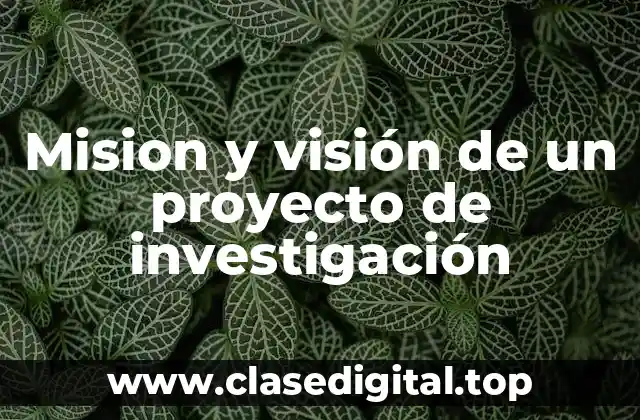 Mision y visión de un proyecto de investigación