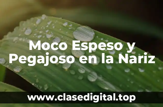 ¿Qué Causa el Moco Espeso y Pegajoso en la Nariz?