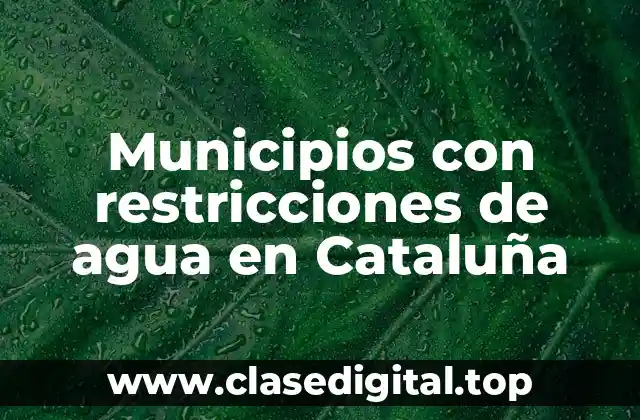 Municipios con restricciones de agua en Cataluña